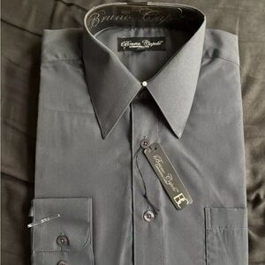 Bruno Capelo Men’s Classic Grey Long Sleeve Dress Shirt Size 14 1/2